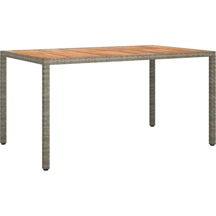 vidaXL Gartentisch Grau 150 x 90 x 75 cm Poly-Rattan 362545 – Bild 2