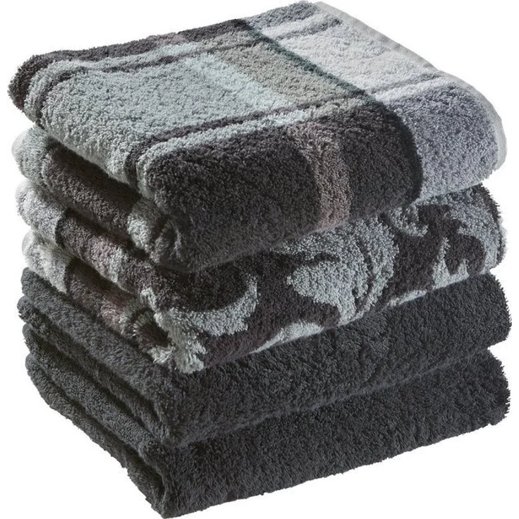 Erwin Müller Handtuch Handtuch "Ludwigsburg" 4er-Pack, Jacquard, Walk-Frottier Uni – Bild 4