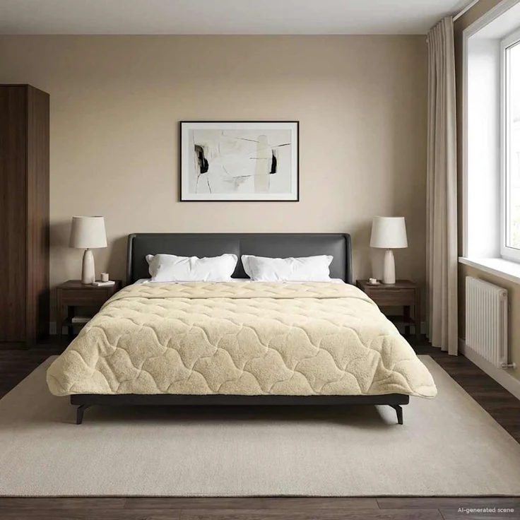 vidaXL Winterbettdecke Creme 220 x 260 cm Mikrofaser und Teddy-Fleece 42026371 – Bild 4