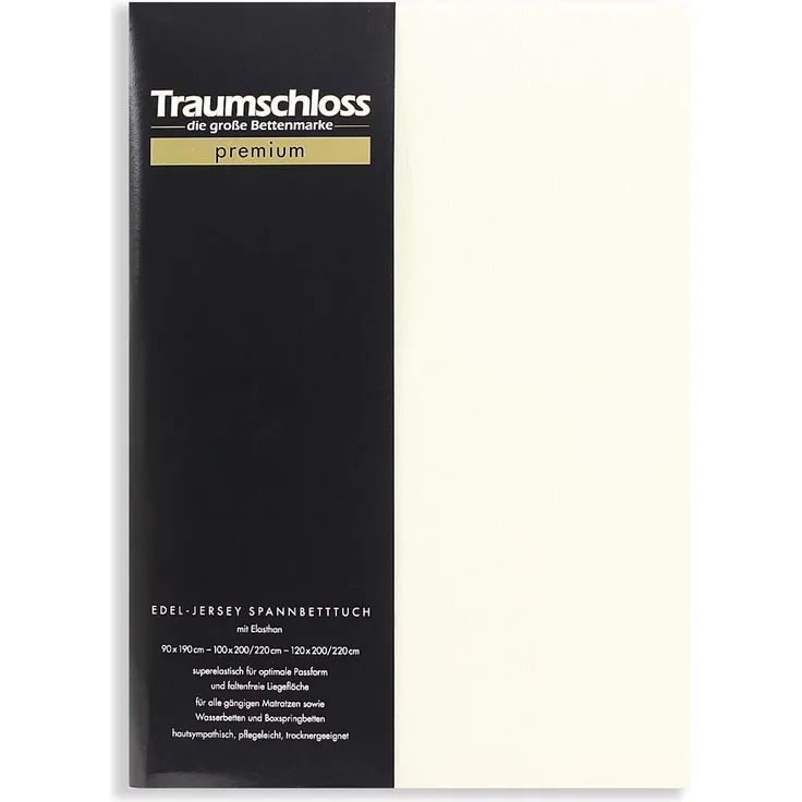 Traumschloss Premium Edel-Jersey Spannbettlaken schnee 180-200x200-220