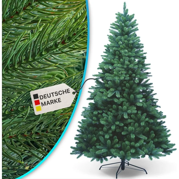 NYVI Künstlicher Weihnachtsbaum Weihnachtsbaum NYVI-Xmas Premium aus 100% Spitzguss Absolut Lebensecht, Künstlicher Tannenbaum B1 Schwer entflammbar Metallständer – Bild 1