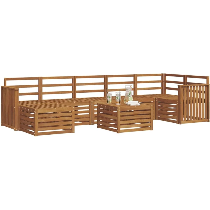 vidaXL Outdoor-Sofagarnitur 8 stk. 8-Sitzer Natur Massivholz Akazie 3375204 – Bild 3