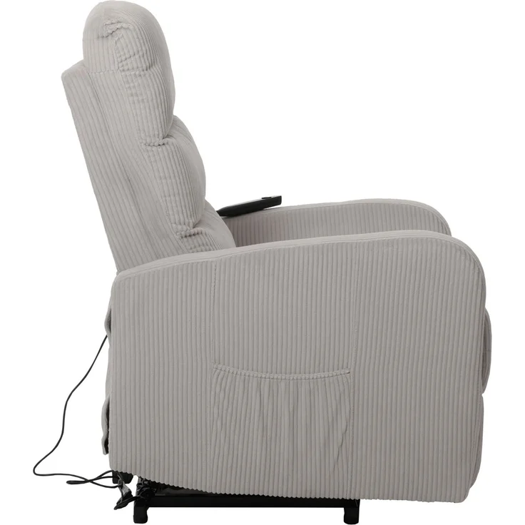 Fernsehsessel HWC-K62, Relaxsessel TV-Sessel Liege, Liegefunktion Aufstehhilfe, Metall Stofff/Textil Cord ~ hellgrau – Bild 9