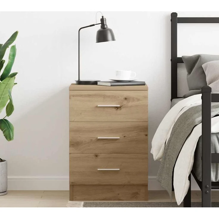 vidaXL Nachttisch Artisan-Eiche 38x35x55 cm Holzwerkstoff 861126 – Bild 5