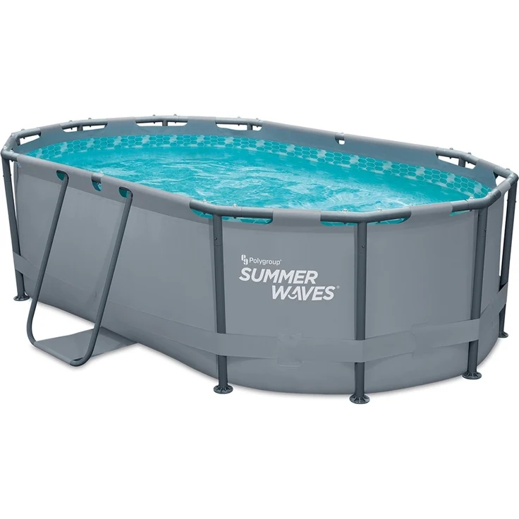 Summer Waves Active Frame Pool | Aufstellpool oval | Inkl. Zubehör | Anthrazit | 300x200x84 cm – Bild 1