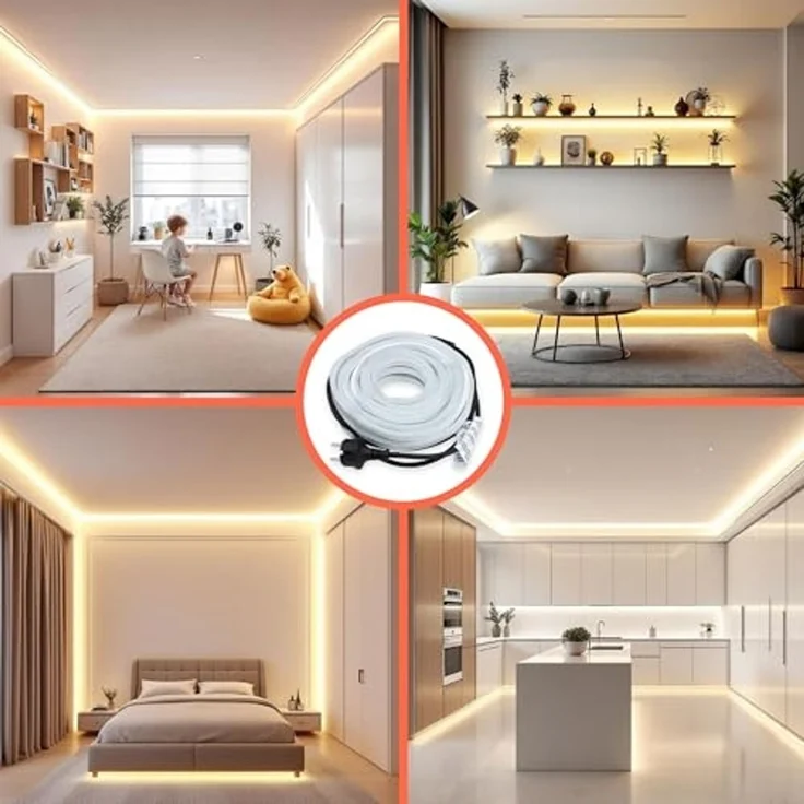 Spetebo LED-Lichterschlauch LED Lichtschlauch warmweiß - 10 m / 900 LED, 900-flammig, beleuchteter Lichterschlauch für Drinnen und Draußen – Bild 5
