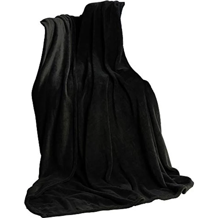 Wohndecke TV Decke Kuscheldecke Sofadecke Fleece 150x200cm schwarz, CelinaTex, allergikergeeignet,bügelfrei,dezenter Glanz,kuschelweich,mollig warm – Bild 2