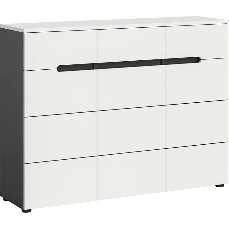 Schuhkommode (B/H/T: 120x94x37 cm) in weiß Nachbildung – Bild 1