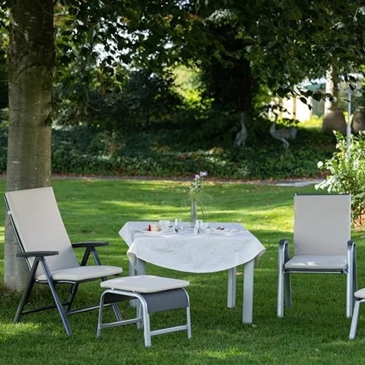 Herlag Liegenauflage Sunny, Auflage für Gartenliege 200 x 60 x 4 cm Wetterfest Bezug Waschbar Oliv – Bild 5