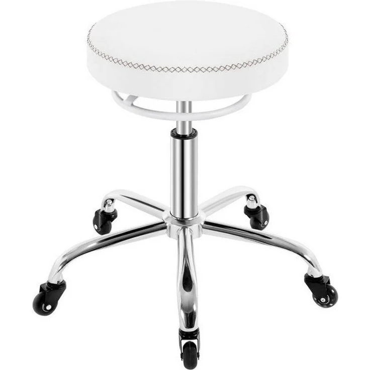 Woltu Drehhocker (1 St), 360° drehbar, mit Rollen, runder Hocker – Bild 4