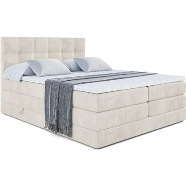 ALTDECOR Boxspringbett MARCE KING (Multipocket-Matratze H4, H3 Matratze Bonellfederung, Topper, Kopfteil) – Bild 4