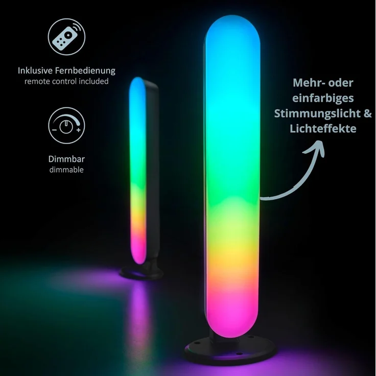 lightling LED Tischleuchte Gabriella, RGB Farbwechsler, Sound Control, LED fest integriert, Dynamic Light, RGB Farbwechsler, Sound Control,Integrierter Dimmer – Bild 3