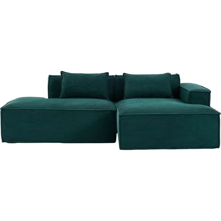 LVHOM Ecksofa 2 Sitzer, Modulares Sofa 235 cm breit, L-Form Sofa mit 2 Kissen, Schlafsofa aus Cordstoff, kein Aufbau erforderlich, Dunkelgrün – Bild 2