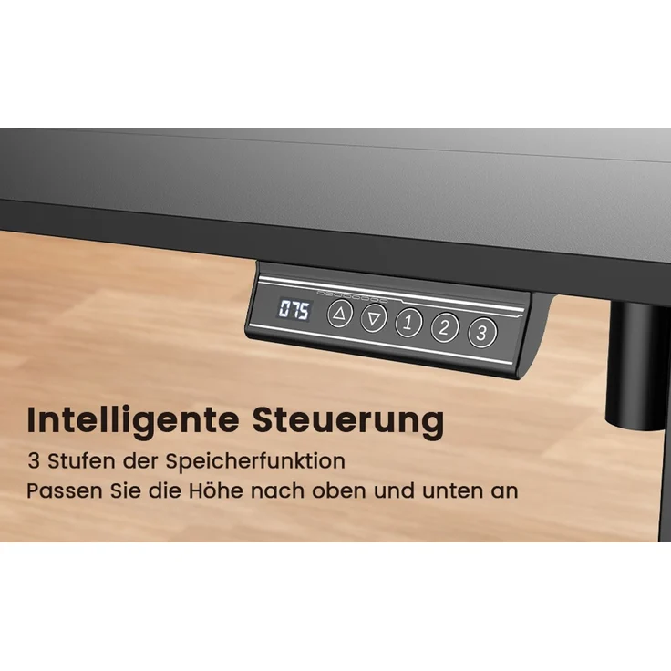 Botifly Elektrisch Höhenverstellbarer Schreibtisch 120x60 cm, Stehpult mit 3 Speicherfunktionen & Antikollisionsfunktion, 70-116cm Verstellbar, 80 kg Belastbar, Schwarz – Bild 8