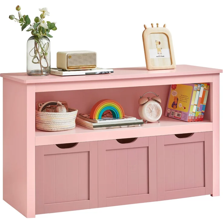 Songmics 'Vasagle' Kinderregal mit Rollen, Holzwerkstoff pastellrosa, 30 x 102 x 60 cm – Bild 8