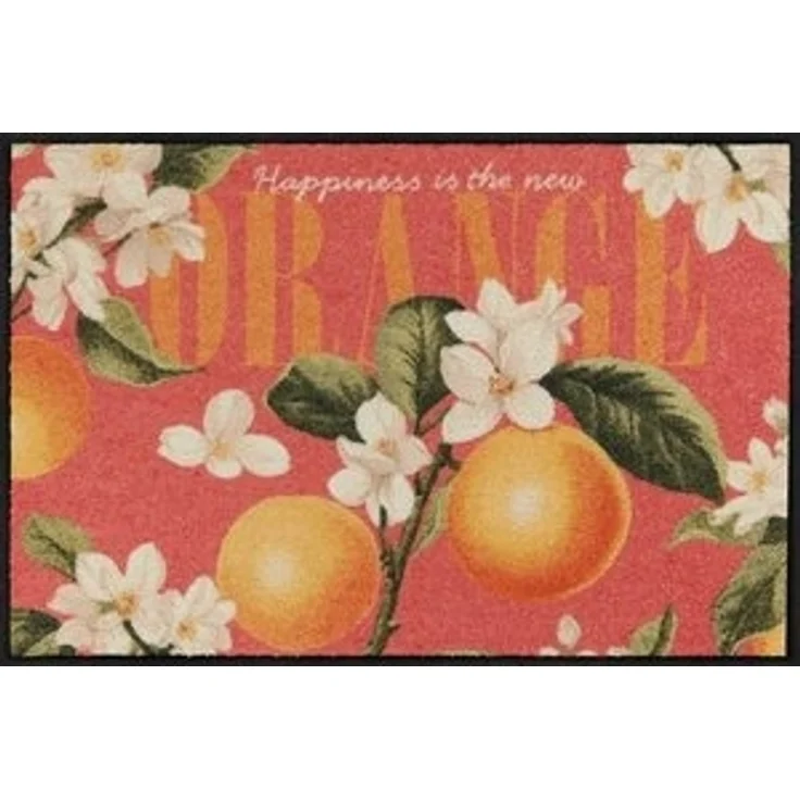 Salonloewe Fußmatte Salonloewe HAPPY ORANGE Fußmatte Wohnmatte 50 x 75 cm, Rechteckig, Höhe: 7 mm, In- und Outdoor, waschbar bei 40° Grad und trocknergeeignet – Bild 5