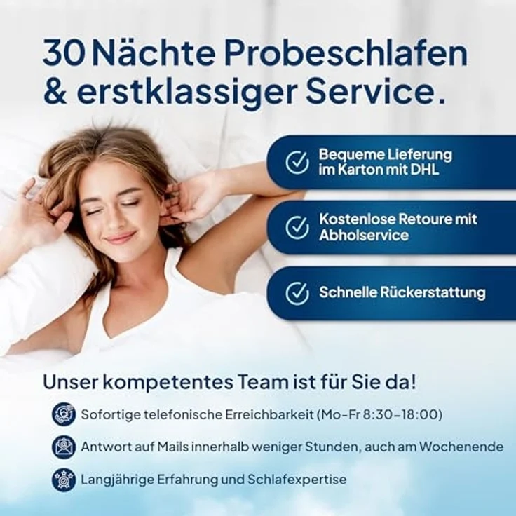 AM Qualitätsmatratzen Hochwertige 7-Zonen Taschenfederkernmatratze 120x180 cm - 24 cm Premiumhöhe - Tonnentaschenfederkernmatratze 120x180 cm - H3 – Bild 7