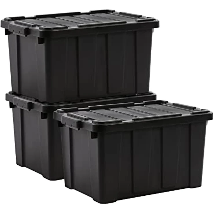 Iris Ohyama Heavy Duty Organisation Boxes, 50L, 3er-Set, Rot, Groß, Robust, Stapelbar, Aufbewahrungsbox, Für Garage, Regale, Umzug, Plastik, Utility, Werkzeugkiste, DDSKT-450 – Bild 3