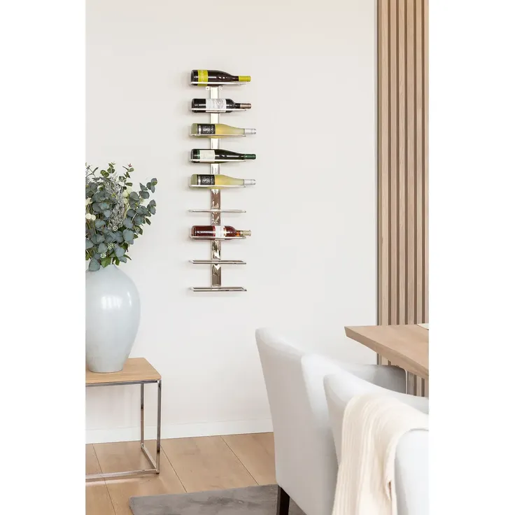 VINOLO Edelstahl Weinregal für die Wand – Bild 4