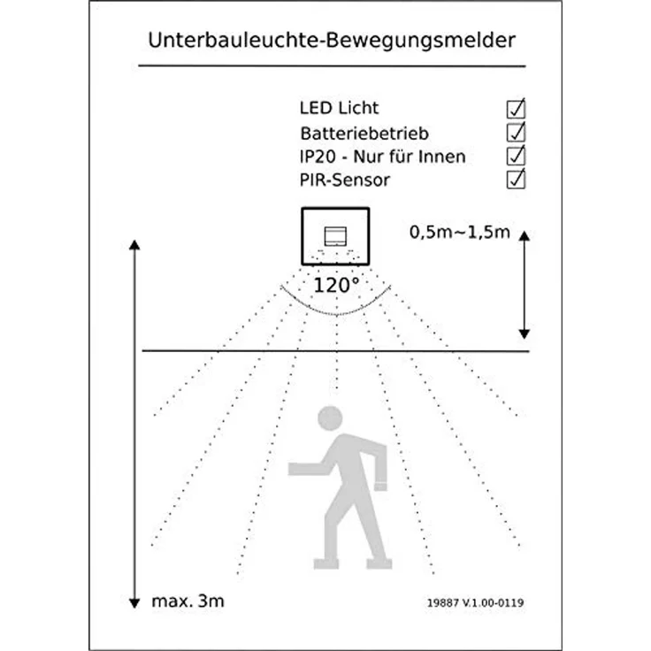LED Batterie Schrankleuchte 80lm, Warmweiß – Bild 5