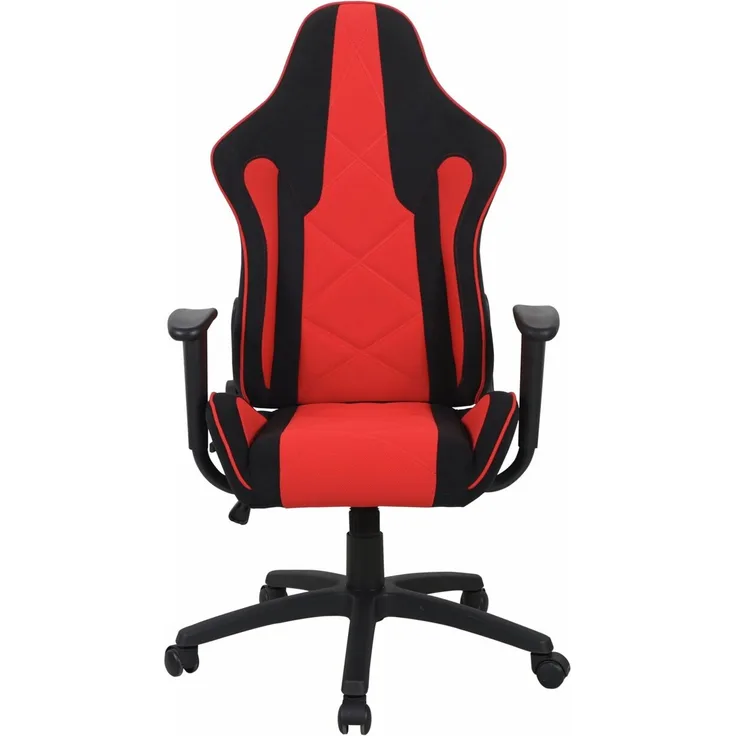 Novel 'VIKTOR' Gaming Stuhl, Stoff rot/ schwarz, 67 x 131 x 51 cm, höhenverstellbar und 140 kg belastbar