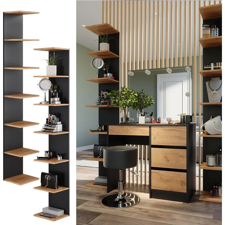 Wandregal Paolo Anthrazit 30 x 190 cm 2er Set Vicco – Bild 2
