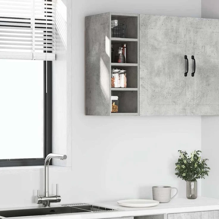 vidaXL Hängeschrank Riga Betongrau 20x29,5x60 cm Holzwerkstoff 854160 – Bild 3