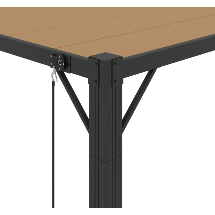 vidaXL Pergola mit Lamellendach 3x4 m Taupe Stoff und Aluminium 313928 – Bild 2