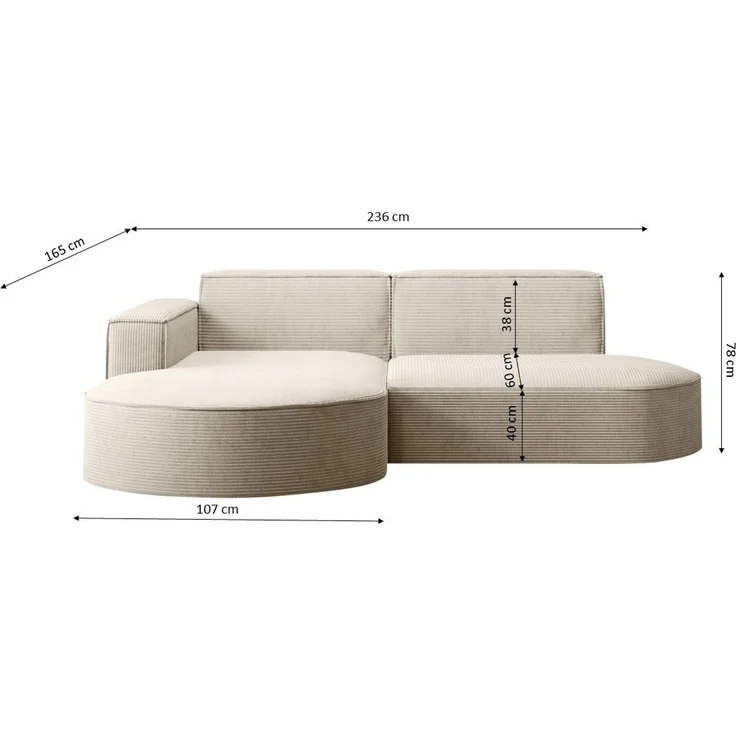 Kaiser Möbel Ecksofa Designer MODENA STUDIO L stoff Poso, Neve, Quelle – Bild 3