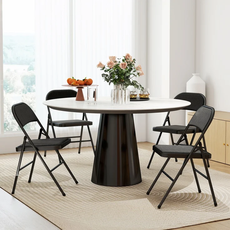 HOMCOM Klappstühle, Polyester, Stahl, Schwarz, 46L x 45B x 78H cm – Bild 9