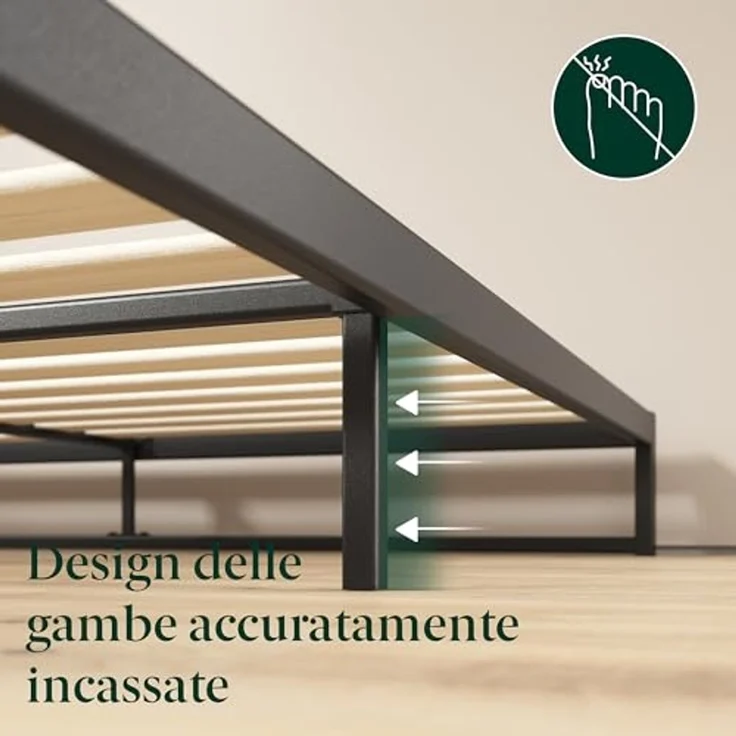 Zinus EU-SSBF-7K Low Profile Bed Frame, Metal/Wood, Single – Bild 4