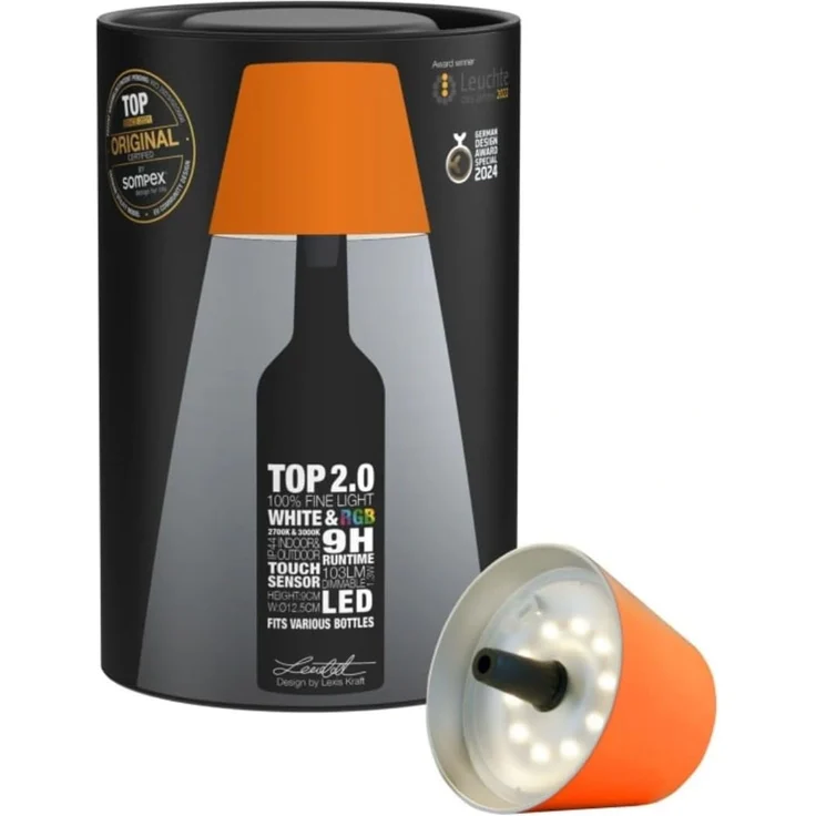 Sompex Flaschenleuchte TOP 2.0 Orange LED RGBW mit Akku – Bild 6