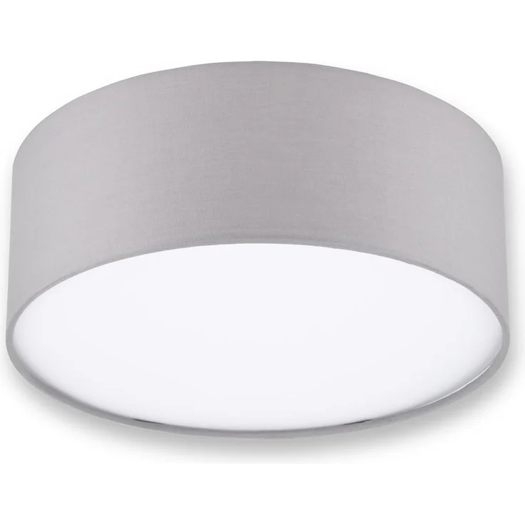 REV Deckenleuchte - Deckenlampe rund 30cm mit Stoff-Lampenschirm im modernen Look – ideal für Schlafzimmer, Wohnzimmer & Kinderzimmer, grau