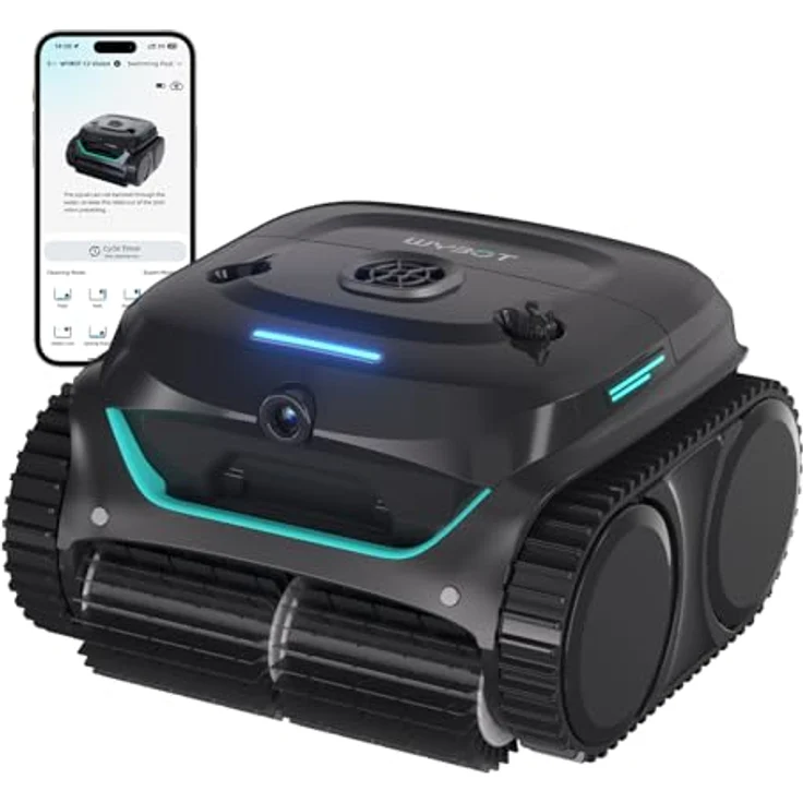 (Neues Modell) WYBOT C2 Vision-A Kabelloser Poolroboter Akku mit KI-Kamera, 8 Modi, starker Saugkraft, Dual-Filter, Wasserlinie, Poolroboter Akku Wand und Boden, App-Steuerung-schwarz dunkelgrün – Bild 1