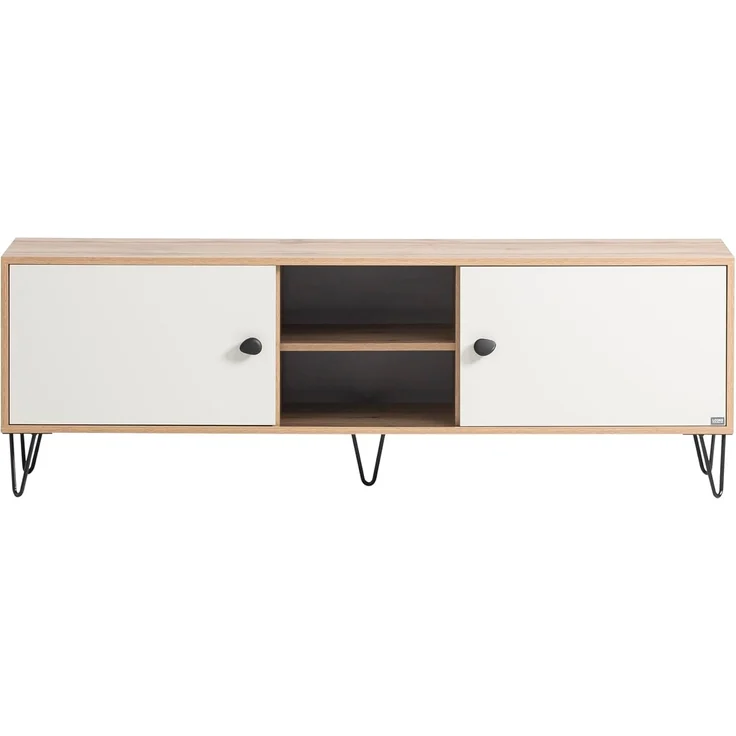LOOKS by Wolfgang Joop Lowboard Organic, Eiche Landhaus Dekor/Cremebeige, 160 x 39 x 53,2 cm – Bild 3