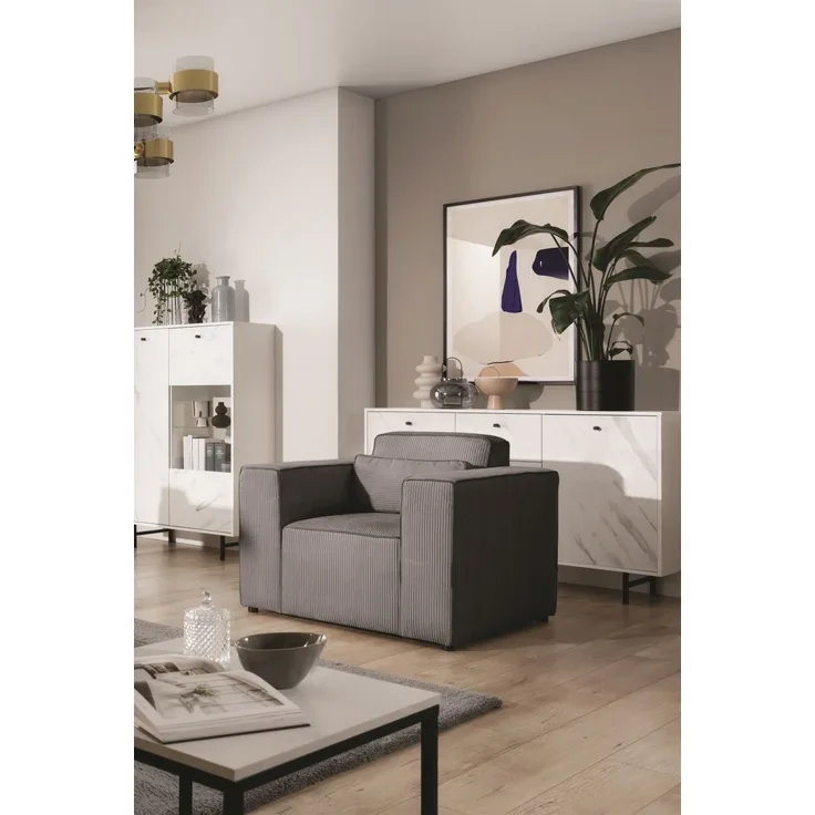 Sessel Designersessel WALDO in Stoff Poso Anthrazit