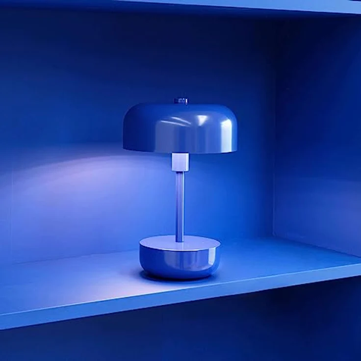 Dyberg Larsen Haipot Tischlampe, Kabellos und Dimmbar, LED Metall Leselampe, USB Wiederaufladbar, Blau – Bild 4
