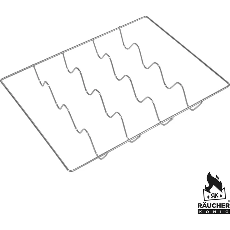 Räucher König Metall RK Räucher König Fischgrillrost verchromt, 340 x 250 mm Silber 34 x 25 cm