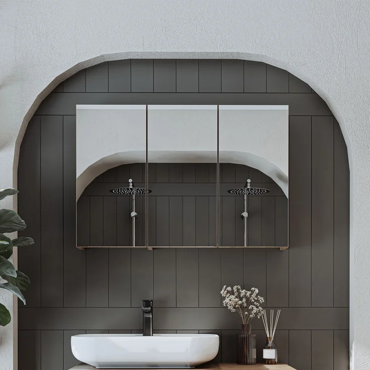 Roomart GUSTO-I-120 Badmöbel - nur Spiegelschrank - H 60 x B 14.2 x T 105 cm • Eiche – Bild 2
