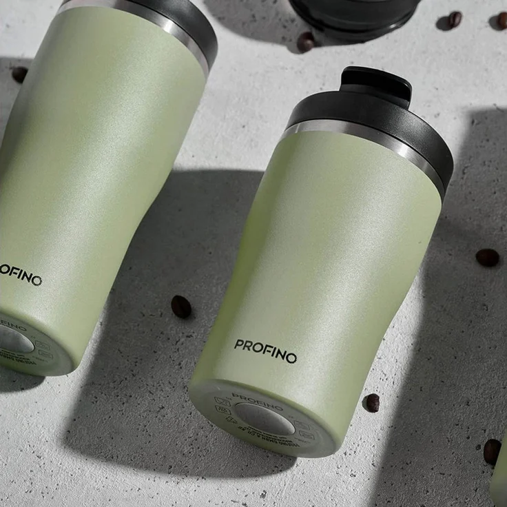 Profino Thermobecher BARISTA, salbei, Edelstahl, Kunststoff – Bild 3