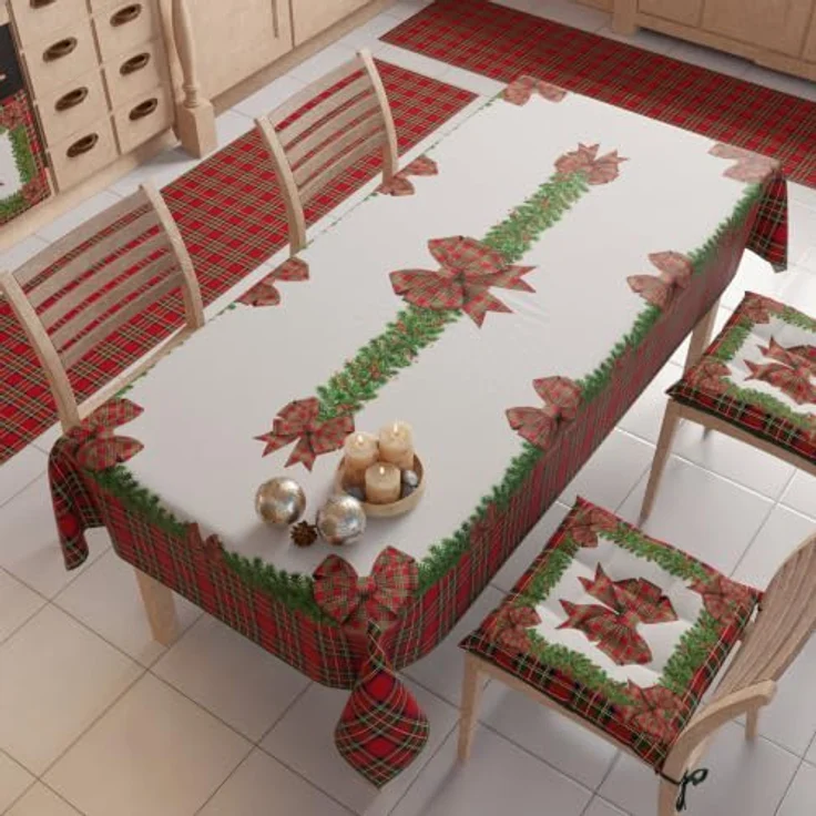PETTI Artigiani Italiani - Weihnachts-Küchenläufer, Rutschfester und waschbarer Weihnachts-Küchenteppich, 52x280 cm, Schottenkaro-Weihnachtsteppich, Made in Italy – Bild 4