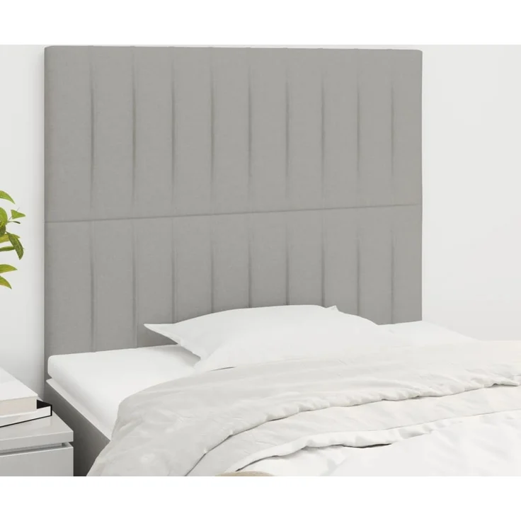 vidaXL Kopfteile 2 Stk. Hellgrau 90x5x78/88 cm Stoff 3116552 – Bild 1