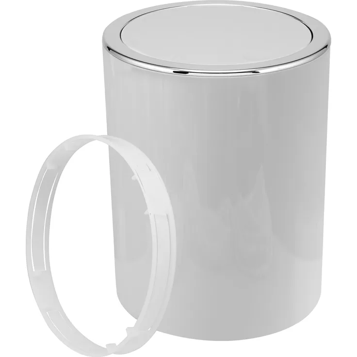 bremermann Kosmetikeimer SAVONA 5,5 Liter aus Kunststoff, rund - hellgrau