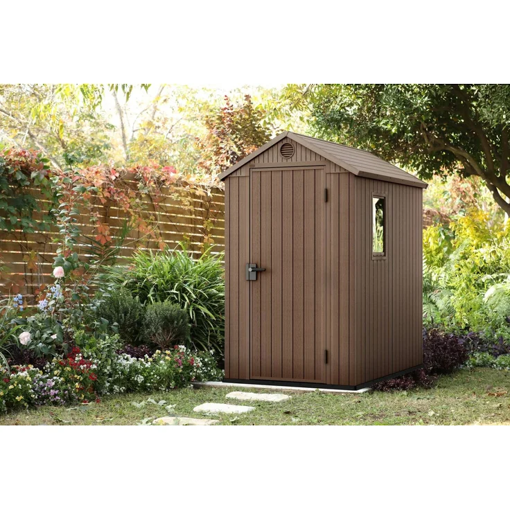 Dmora Gartenhaus Osoyoos, Gartenhütte, Gartenhaus, Werkzeugschuppen, 126x185 h205 cm, Braun – Bild 2
