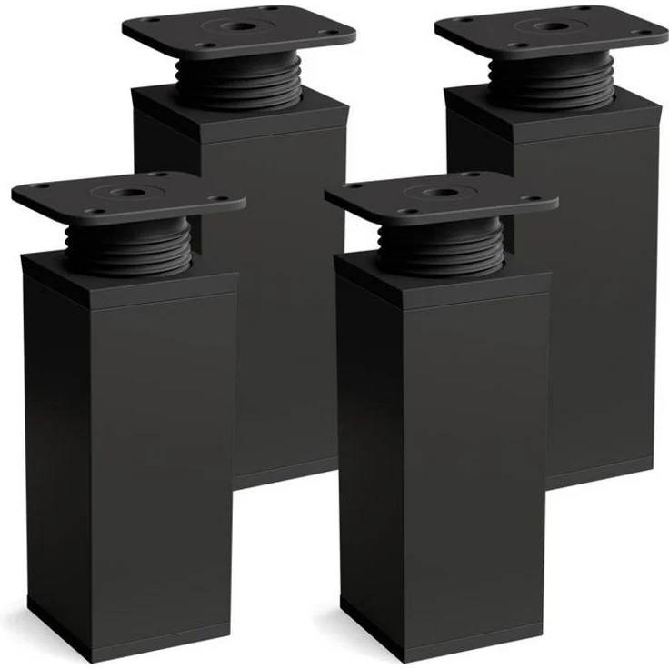 sossai® Möbelfuß Design-Möbelfüße, 4er & 8er Set, höhenverstellbar MFV1, Farbe: Schwar, (4-St), Farbe: Schwarzmatt – Bild 5