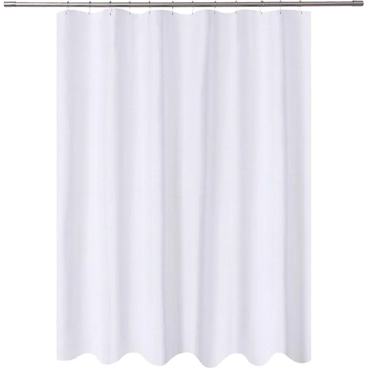 N&Y Home Langer Duschvorhang-Liner Stoff – 183 x 198 cm längere Länge, Hotel-Qualität, schimmelresistent, waschbar, wasserabweisend, weiß Spa Badezimmer Vorhänge mit Ösen
