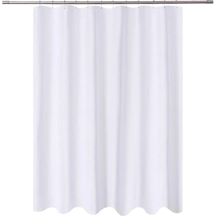 N&Y Home Langer Duschvorhang-Liner Stoff – 183 x 198 cm längere Länge, Hotel-Qualität, schimmelresistent, waschbar, wasserabweisend, weiß Spa Badezimmer Vorhänge mit Ösen