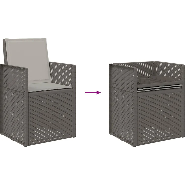 vidaXL Garten Esszimmerstühle 2 pcs Hellgrau PP 8000013 – Bild 9