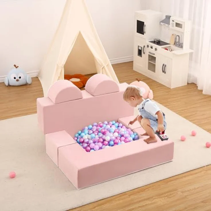 Kinderbett, Schlafsofa, ausziehbar mit 6 Modulen, Futon, faltbar, Möbel für Kinderzimmer, Schlafzimmer, Spielzimmer – Bild 5