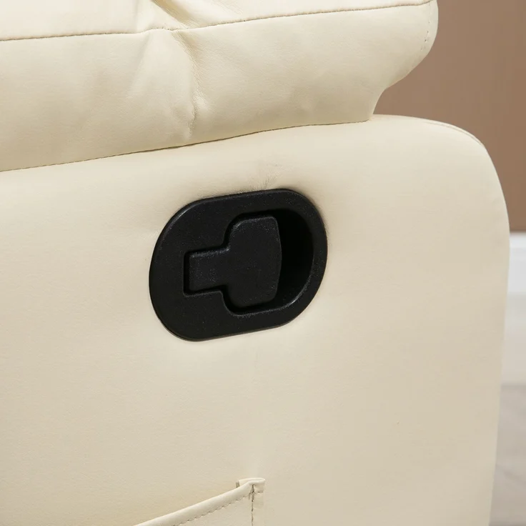 Massagesessel aus Kunstleder mit 8-Punkt-Massage, 94x99x99 cm, Cremeweiß – Bild 5